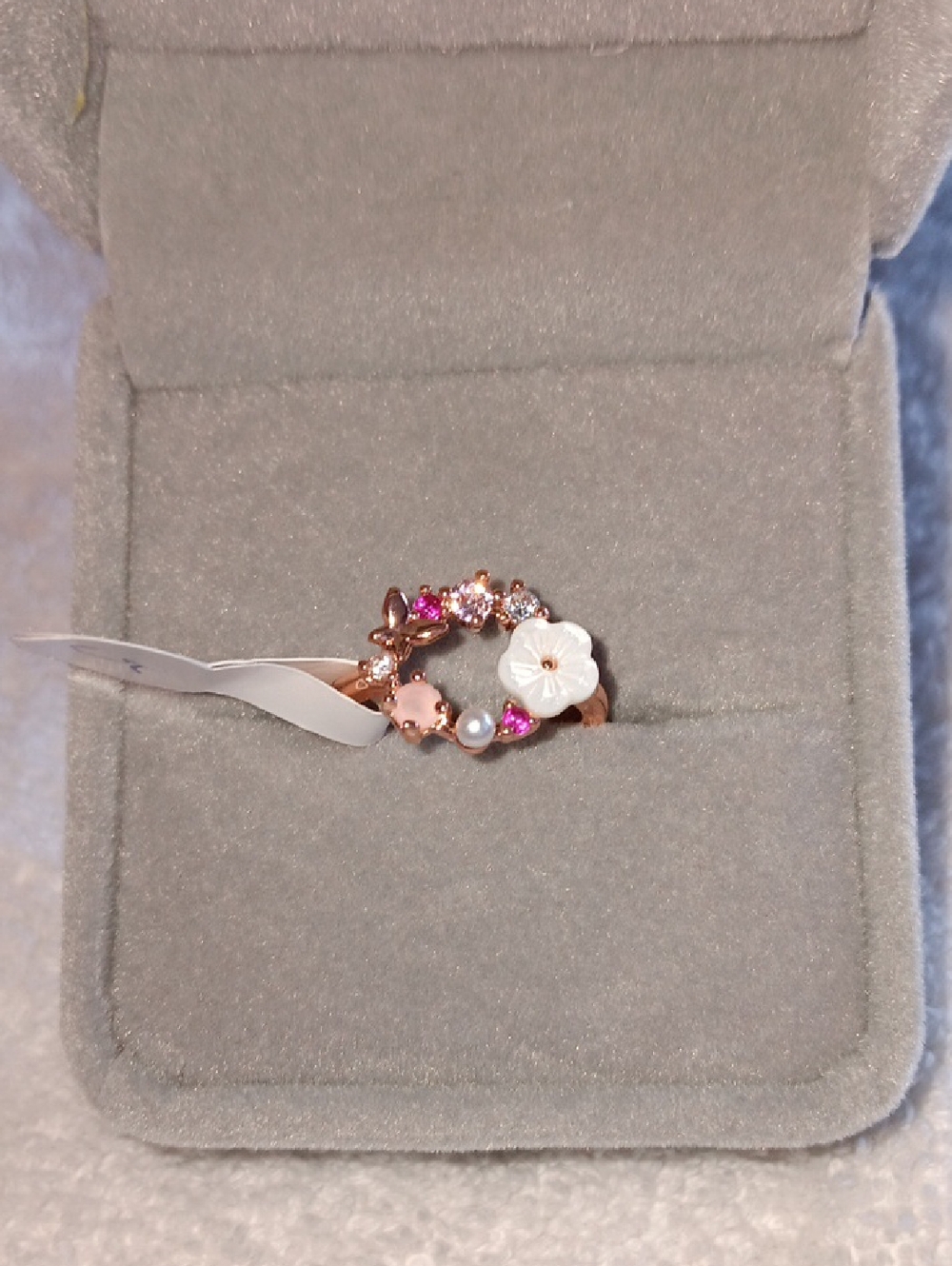 Floral Design Rose Gold Tone  Ring - Size 5 - NWOT